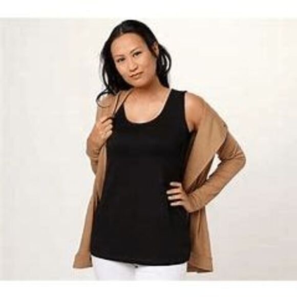 Susan Graver Womens 3X Weekend Jersey Knit Tank Top Black Sleeveless Stretch NWT - Picture 1 of 2